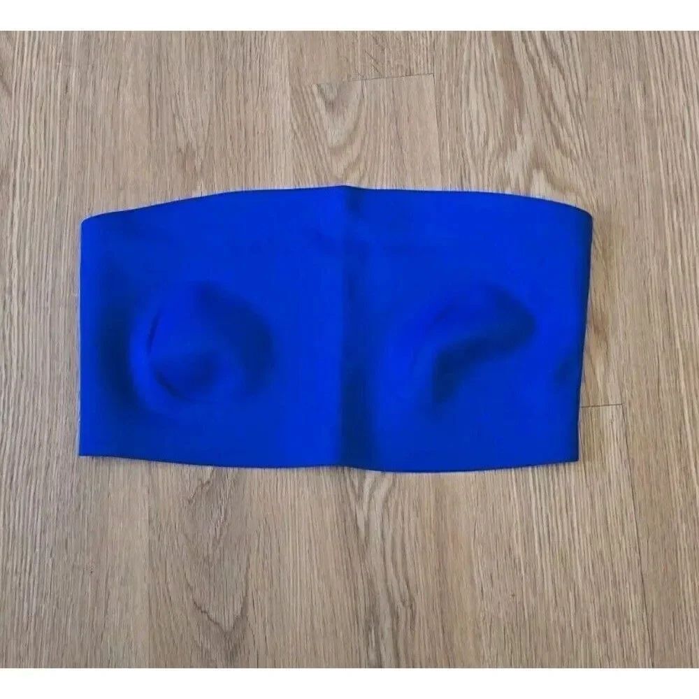 Free People Bralette Womens Small Blue Nina Bandeau Stretchy Strapless NEW